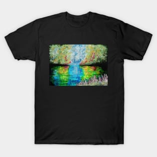 Stained Glass The Enchanted Lake T-Shirt